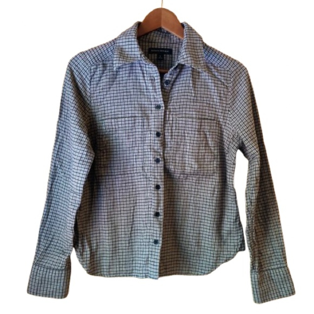 Banana Republic Plaid Flannel Shirt — 100% Cotton — Size Small